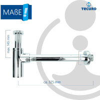 B-WARE tecuro DESIGN Flaschensiphon Rohrgeruchsverschluss Siphon, Messing verchromt