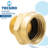 tecuro Red.-Verlängerung Außengewinde G 3/8 x Innengewinde Rp 1/2, zyl. MS-blank CW617N
