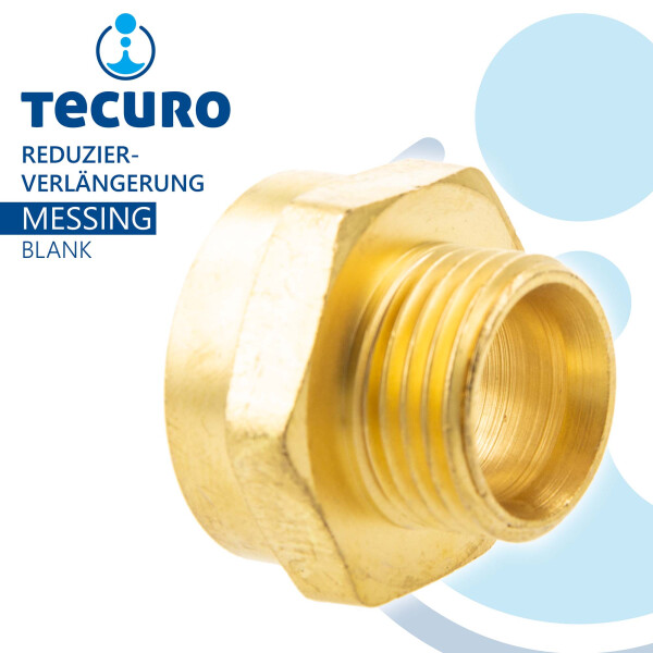 tecuro Red.-Verlängerung Außengewinde G 1/2 x Innengewinde Rp 3/4, zyl. MS-blank CW617N