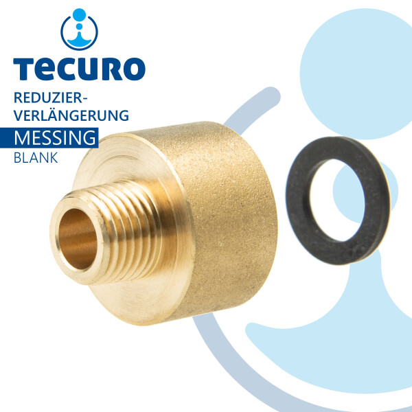 tecuro Red.-Verlängerung Außengewinde G 1/4 x Innengewinde Rp 1/2, zyl. MS-blank CW617N