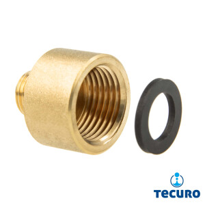 tecuro Red.-Verlängerung Außengewinde G 1/4 x Innengewinde Rp 1/2, zyl. MS-blank CW617N