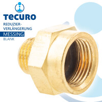tecuro Red.-Verlängerung Außengewinde G 1/4 x Innengewinde Rp 3/8, zyl. MS-blank CW617N
