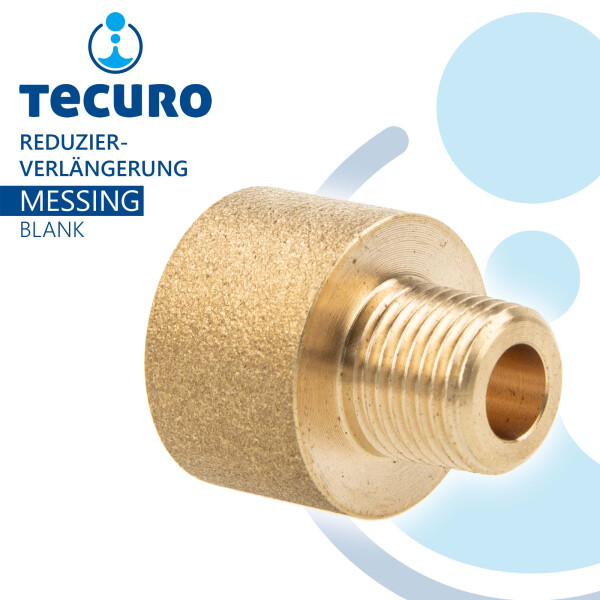 tecuro Red.-Verlängerung Außengewinde G 1/8 x Innengewinde Rp 1/4, zyl. MS-blank CW617N