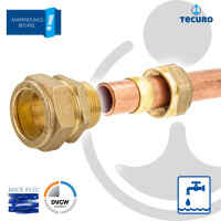 tecuro MS-Klemmringverbinder, Gerade Verschraubung reduziert 18 x 22 mm