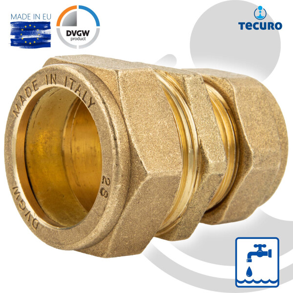 tecuro MS-Klemmringverbinder, Gerade Verschraubung reduziert 12 x 15 mm