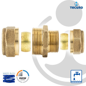 tecuro MS-Klemmringverbinder, Gerade Verschraubung reduziert 10 x 15 mm