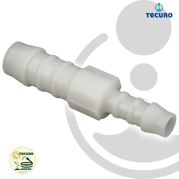 tecuro Schlauchverbinder reduziert Ø 12 mm x Ø 14 mm - Nylon weiß