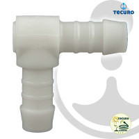 tecuro Schlauchverbinder 90° Winkel Ø 12 mm - Nylon weiß