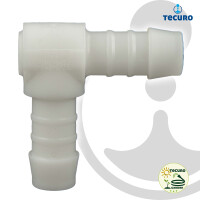 tecuro Schlauchverbinder 90° Winkel Ø 14 mm - Nylon weiß