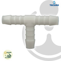 tecuro Schlauchverbinder T-Stück, allseitig Ø 15 mm - Nylon weiß
