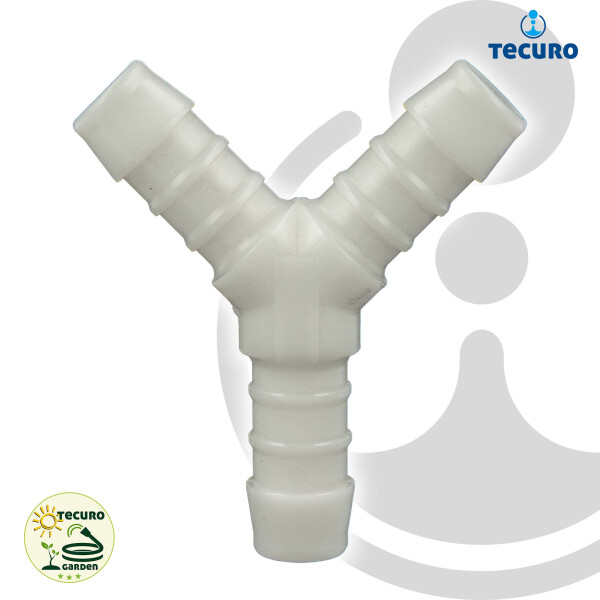 tecuro Schlauchverbinder Y-Stück, allseitig Ø 21 mm - Nylon weiß