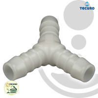 tecuro Schlauchverbinder Y-Stück, allseitig Ø 21 mm - Nylon weiß
