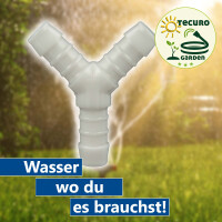 tecuro Schlauchverbinder Y-Stück, allseitig Ø 21 mm - Nylon weiß