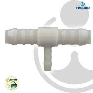 tecuro Schlauchverbinder T-Stück, für Industrie und Garten - Nylon weiß