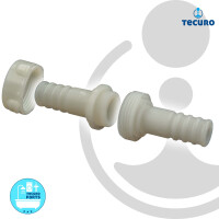 tecuro Schlauchverschraubung 3/3, beidseitig Ø 25 mm - Nylon weiß