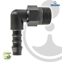 tecuro Winkel-Schlauchtülle mit AG - Ø 12 mm x 1/2 Zoll - Nylon grau