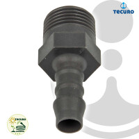 tecuro Schlauchtülle Ø 8-10 mm x 1/8 Zoll AG - Nylon grau