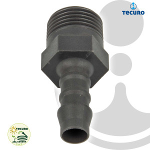 tecuro Schlauchtülle mit AG - Ø 8 mm x 1/4 Zoll - Nylon grau