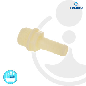 tecuro gerade Schlauchtülle Ø 16 mm x Außengewinde 3/4 Zoll, PA (nylon 66), natur