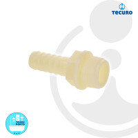 tecuro gerade Schlauchtülle Ø 16 mm x Außengewinde 3/4 Zoll, PA (nylon 66), natur