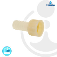 tecuro gerade Schlauchtülle Ø 19 mm x Überwurfmutter 3/4 Zoll, PA (nylon 66), natur