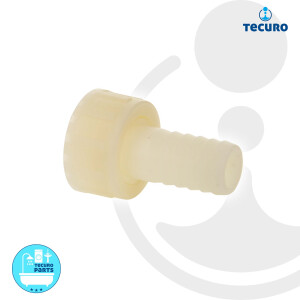 tecuro gerade Schlauchtülle Ø 20 mm x Überwurfmutter 1 Zoll, PA (nylon 66), natur