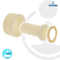 tecuro gerade Schlauchtülle Ø 20 mm x Überwurfmutter 1 Zoll, PA (nylon 66), natur