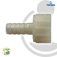 tecuro Schlauchtülle  mit IG Überwurf - Ø 25 mm x 1 Zoll - Nylon weiß