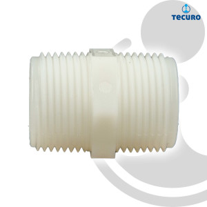 tecuro Doppelnippel für Industrie und Garten - Nylon weiß