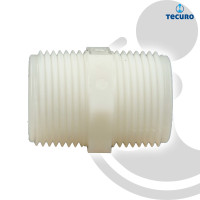 tecuro Doppelnippel für Industrie und Garten - Nylon weiß