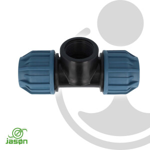 Jason PP-Klemmverbinder T-Stück mit IG Ø 32 x 1 Zoll x 32 mm - DVGW zugelassen