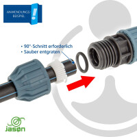 Jason PP-Klemmverbinder T-Stück mit AG Ø 32 x 1 Zoll x 32 mm - DVGW zugelassen