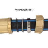 ITAP VX Messing-Klemmverbinder mit AG 1 Zoll x Ø 32 mm - für PE-Rohr