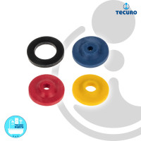 tecuro Wasser-Spar-Set für Brauseschlauch/Duschkopf - Wasserdurchflussbegrenzer Blau 5 Liter, Rot 7 Liter, Gelb 11 Liter