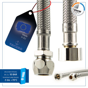 tecuro Sanitär Verbindungsschlauch 3/8 QV x 3/8...