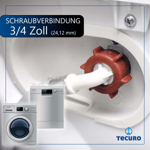 tecuro Aquastop Sicherheits-Zulaufschlauch, 2,00 m, Schlauch in Schlauch System für Wasch,-Spülmaschschine