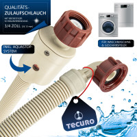 tecuro Aquastop Sicherheits-Zulaufschlauch, 2,00 m, Schlauch in Schlauch System für Wasch,-Spülmaschschine