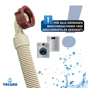tecuro Aquastop Sicherheits-Zulaufschlauch, 3,00 m, Schlauch in Schlauch System für Wasch,-Spülmaschschine