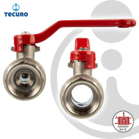tecuro Kugelhahn, beidseitig Innengewinde Rp 3/8 Zoll (DN 10) Stahlhebel lang, Messing vernickelt