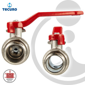 tecuro Kugelhahn, Innen- x Außengewinde G 3/8 Zoll (DN 10) Stahlhebel lang, MS-vernickelt