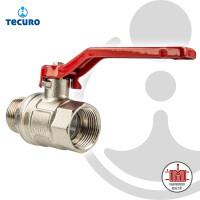 tecuro Kugelhahn, Innen- x Außengewinde G 3/8 Zoll (DN 10) Stahlhebel lang, MS-vernickelt