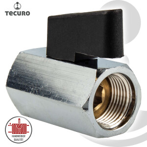 tecuro MINI Kugelhahn beidseitig Innengewinde Rp 1/4 Zoll, Messing verchromt
