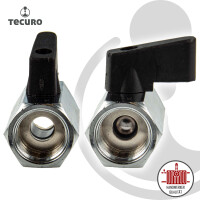 tecuro MINI Kugelhahn beidseitig Innengewinde Rp 3/8 Zoll, Messing verchromt