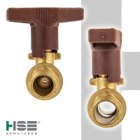 HS ISOPRESS Heizungs-Kugelhahn mit Ø 15 mm Press-Klemmanschluß, ISO-T-Griff, MS-blank
