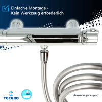 tecuro PREMIUM Brauseschlauch 2,50 m, verdrehsicher, silberglatt, KTW-BWGL
