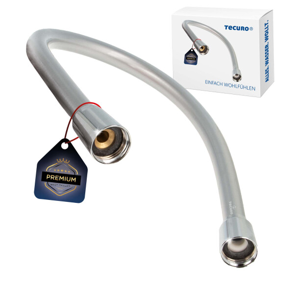 tecuro PREMIUM Brauseschlauch 0,70 m, verdrehsicher, silberglatt, KTW-BWGL