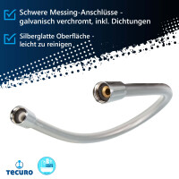 tecuro PREMIUM Brauseschlauch 0,70 m, verdrehsicher, silberglatt, KTW-BWGL