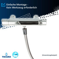 tecuro PREMIUM Brauseschlauch 0,70 m, verdrehsicher, silberglatt, KTW-BWGL