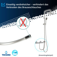 tecuro PREMIUM Brauseschlauch 0,70 m, verdrehsicher, silberglatt, KTW-BWGL
