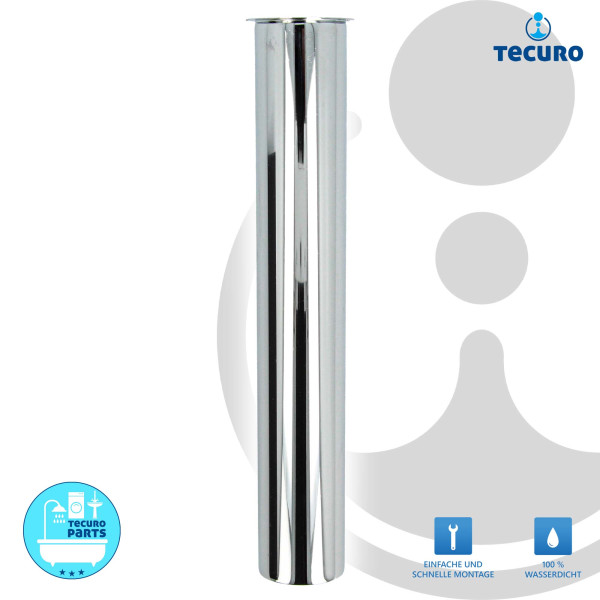 tecuro Tauchrohr Bördelrohr Ø 32 x 300 mm für Siphon Geruchsverschluss, Messing verchromt